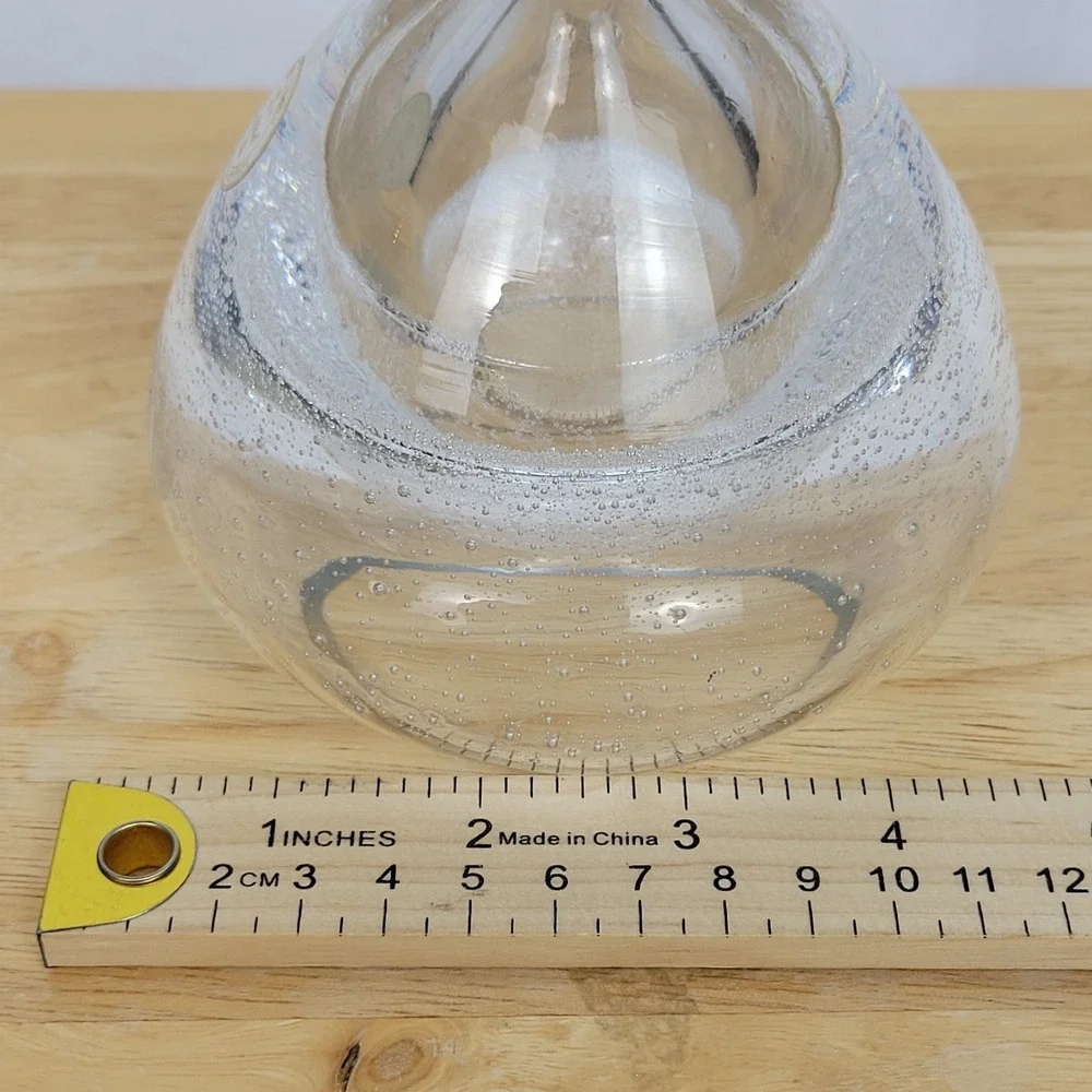 Crystal Clear Polish Mouth Blown Bubble Glass Votive Candle Holder 4